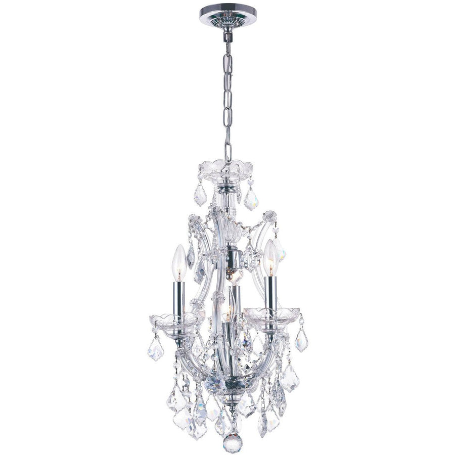 CWI Lighting Mini Chandeliers Chrome / K9 Clear Maria Theresa 4 Light Up Mini Chandelier with Chrome finish by CWI Lighting 8311P12C-3