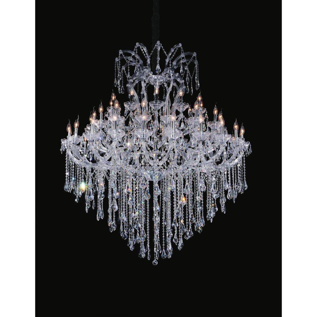 CWI Lighting Chandeliers Chrome / K9 Clear Maria Theresa 55 Light Up Chandelier with Chrome finish by CWI Lighting 8311P64C-55 (Clear)-B