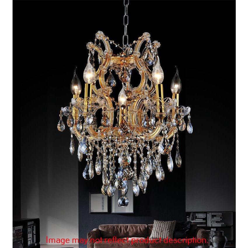 CWI Lighting Chandeliers Chrome / K9 Clear Maria Theresa 6 Light Up Chandelier with Chrome finish by CWI Lighting 8318P22C-6 (Clear)