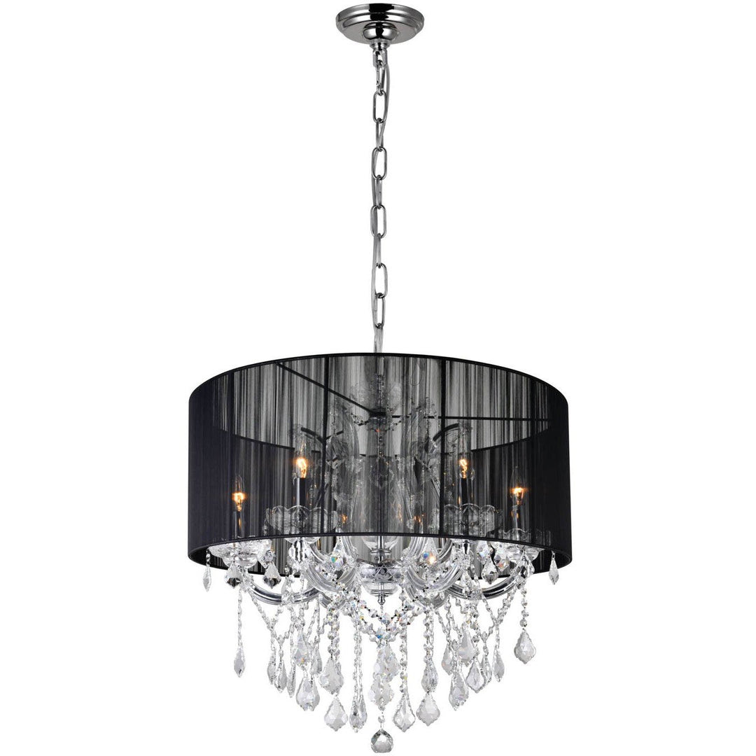 CWI Lighting Chandeliers Chrome / K9 Clear Maria Theresa 6 Light Up Chandelier with Chrome finish by CWI Lighting 8397P27C-6 (Clear+Black)