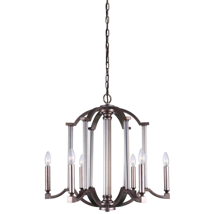 CWI Lighting Chandeliers Brownish Silver Marlia 6 Light Candle Chandelier with Brownish Silver finish by CWI Lighting 9926P25-6-220