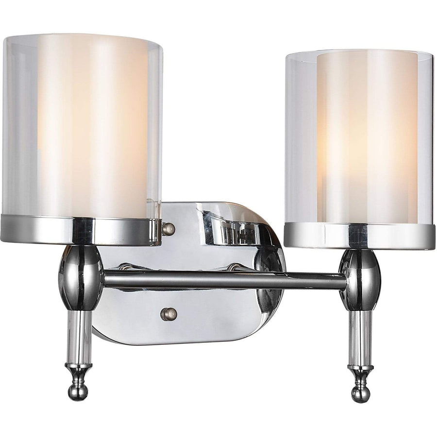 CWI Lighting Bathroom Lighting Chrome Maybelle  2 Light Vanity Light with Chrome finish by CWI Lighting 9851W14-2-601