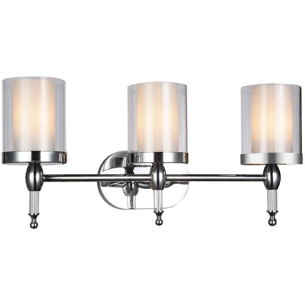 CWI Lighting Bathroom Lighting Chrome Maybelle  3 Light Vanity Light with Chrome finish by CWI Lighting 9851W24-3-601