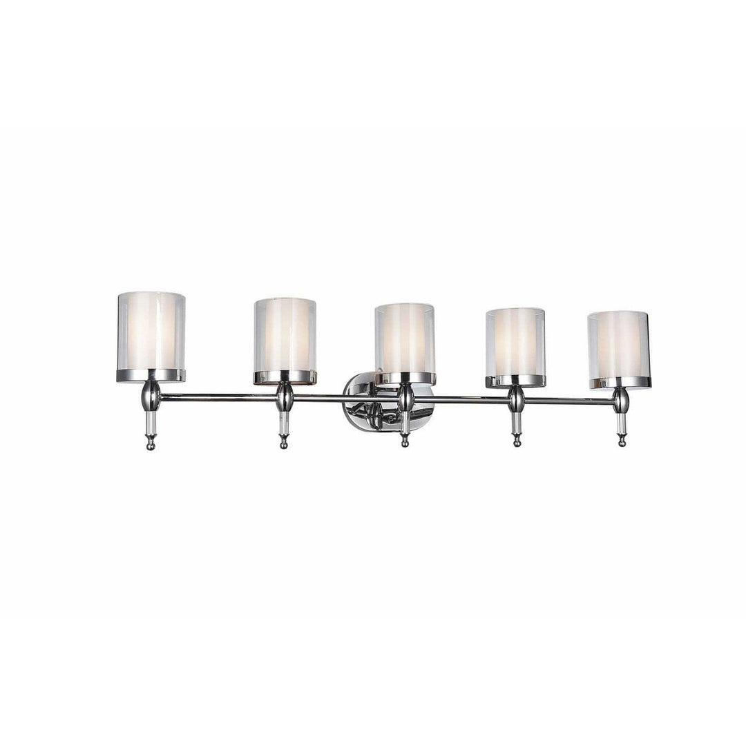 CWI Lighting Bathroom Lighting Chrome Maybelle  5 Light Vanity Light with Chrome finish by CWI Lighting 9851W43-5-601