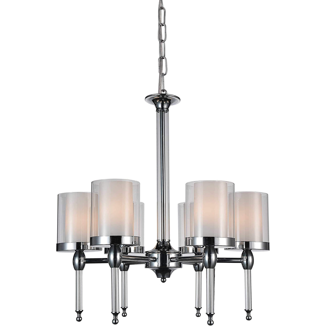 CWI Lighting Chandeliers Chrome Maybelle  6 Light Candle Chandelier with Chrome finish by CWI Lighting 9851P22-6-601