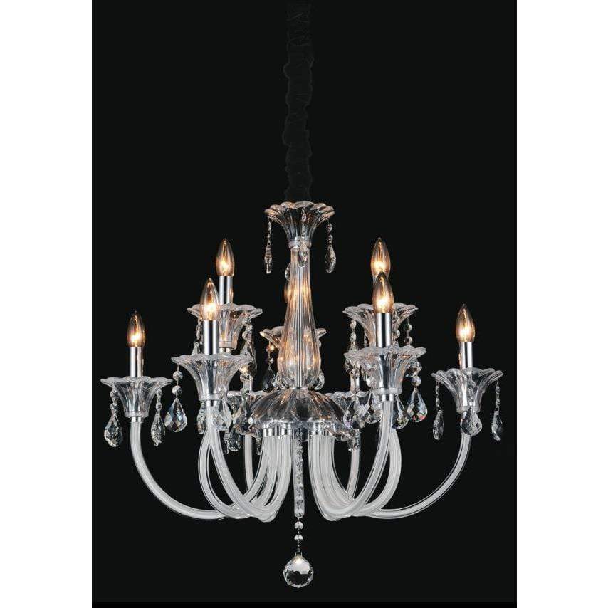 CWI Lighting Chandeliers Chrome / K9 Clear Melanie 9 Light Up Chandelier with Chrome finish by CWI Lighting 8394P28C-9