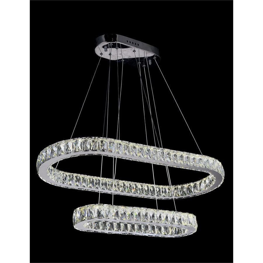 CWI Lighting Chandeliers Chrome / K9 Clear Milan LED Chandelier with Chrome finish by CWI Lighting 5628P34ST-2O