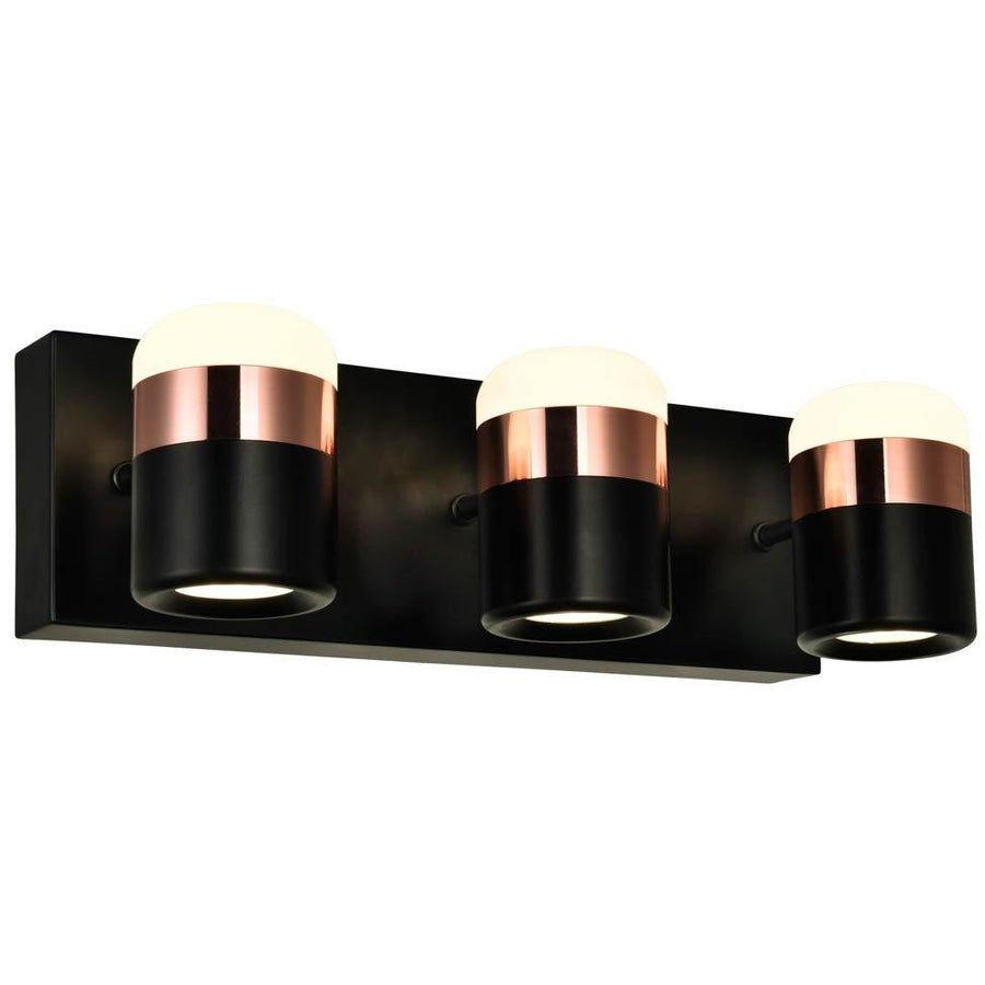 CWI Lighting Bathroom Lighting Black Moxie LED Vanity Light with Black Finish by CWI Lighting 1147W16-3-101