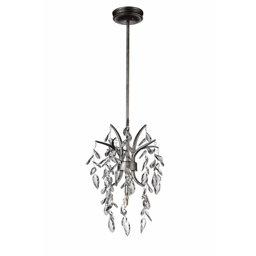 CWI Lighting Mini Chandeliers Silver Mist / K9 Clear Napan 1 Light Down Mini Chandelier with Silver Mist finish by CWI Lighting 9885P11-1-183