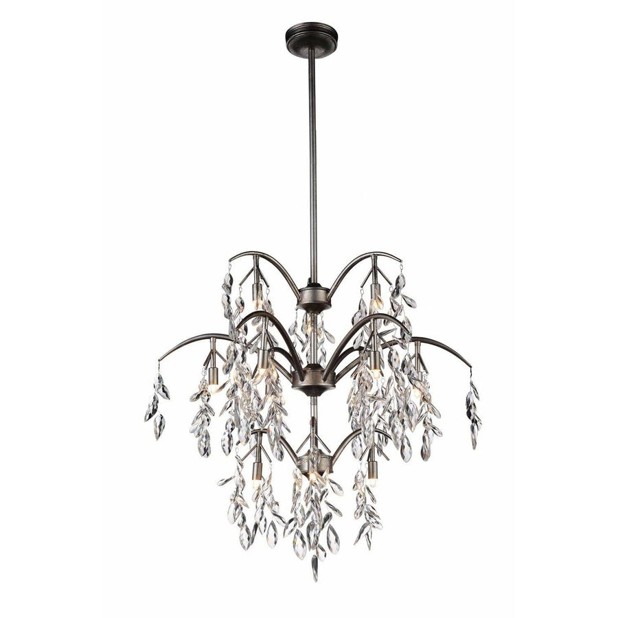 CWI Lighting Chandeliers Silver Mist / K9 Clear Napan 12 Light Down Chandelier with Silver Mist finish by CWI Lighting 9885P28-12-183