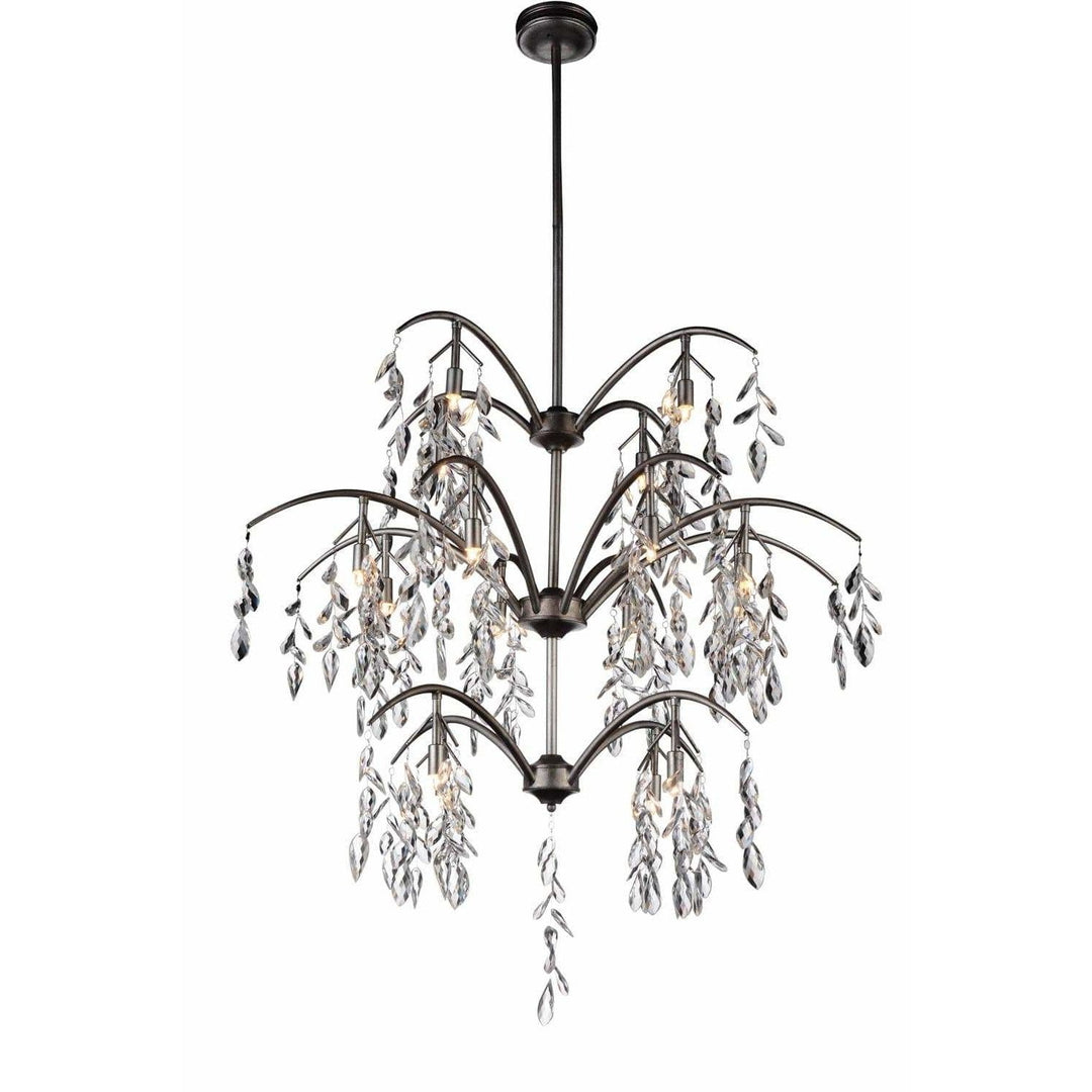 CWI Lighting Chandeliers Silver Mist / K9 Clear Napan 16 Light Down Chandelier with Silver Mist finish by CWI Lighting 9885P36-16-183