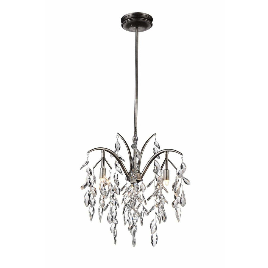 CWI Lighting Chandeliers Silver Mist / K9 Clear Napan 3 Light Down Chandelier with Silver Mist finish by CWI Lighting 9885P17-3-183