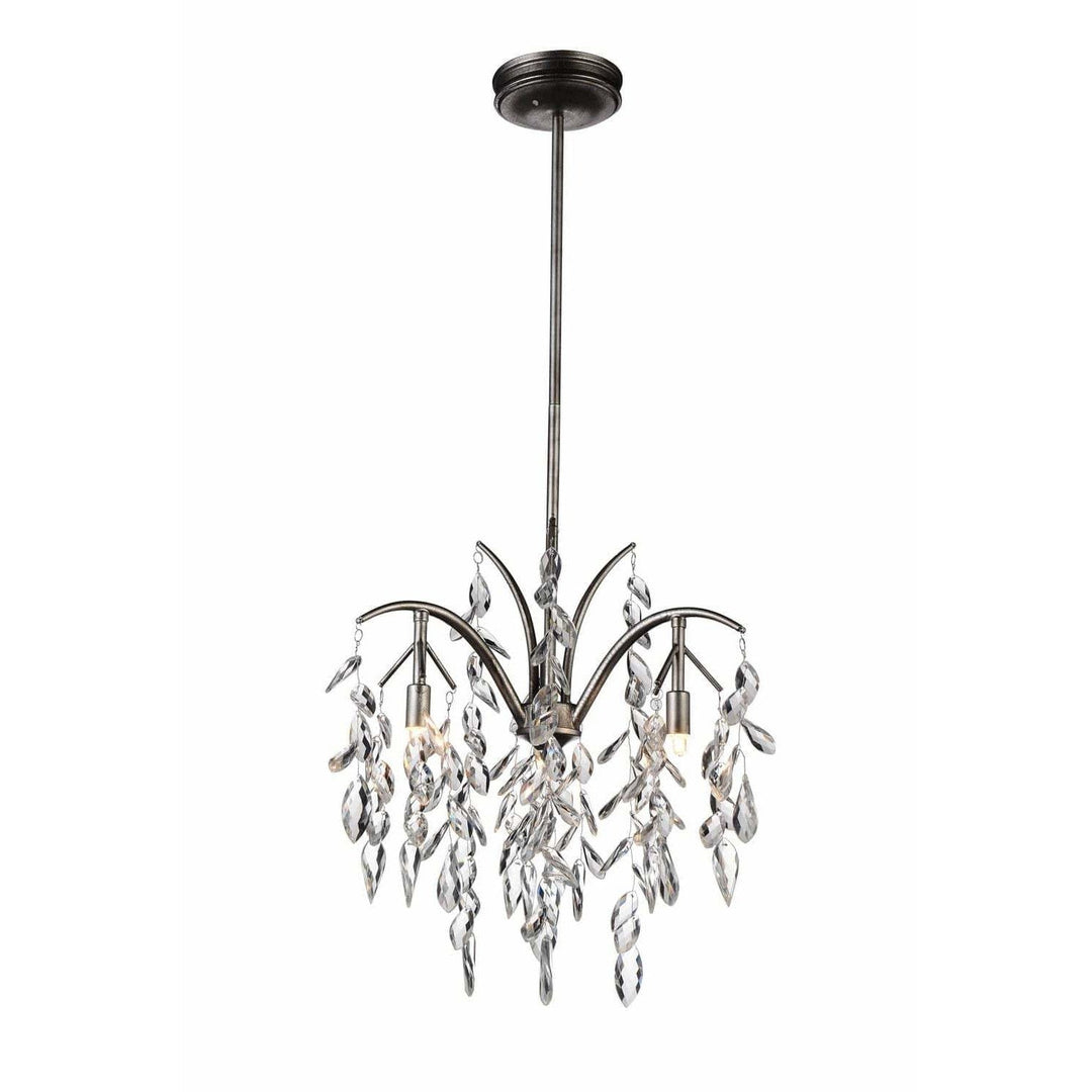 CWI Lighting Chandeliers Silver Mist / K9 Clear Napan 3 Light Down Chandelier with Silver Mist finish by CWI Lighting 9885P17-3-183