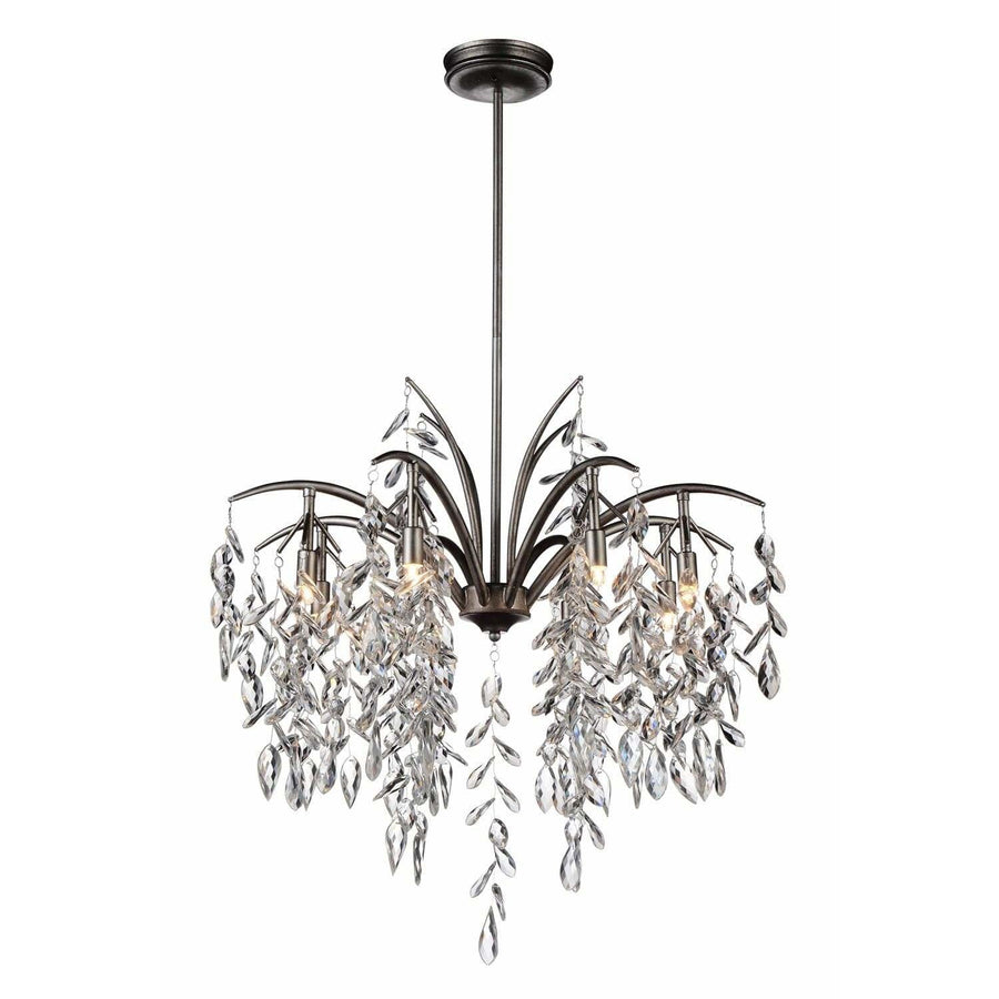 CWI Lighting Chandeliers Silver Mist / K9 Clear Napan 8 Light Down Chandelier with Silver Mist finish by CWI Lighting 9885P25-8-183