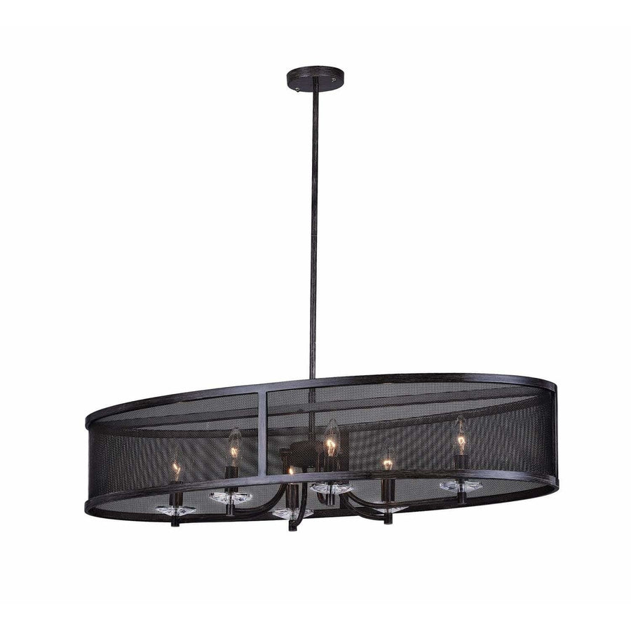 CWI Lighting Pool Table Lights Black Navah 6 Light Chandelier with Black Finish by CWI Lighting 1035P36-6-101
