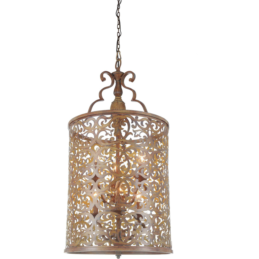 CWI Lighting Chandeliers Brushed Chocolate Nicole 6 Light Drum Shade Chandelier with Brushed Chocolate finish by CWI Lighting 9807P18-6-116