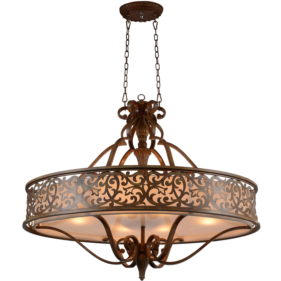 CWI Lighting Nicole 6 Light Drum Shade Chandelier with Brushed Chocolate finish 9807P39-6-116 Chandelier Palace