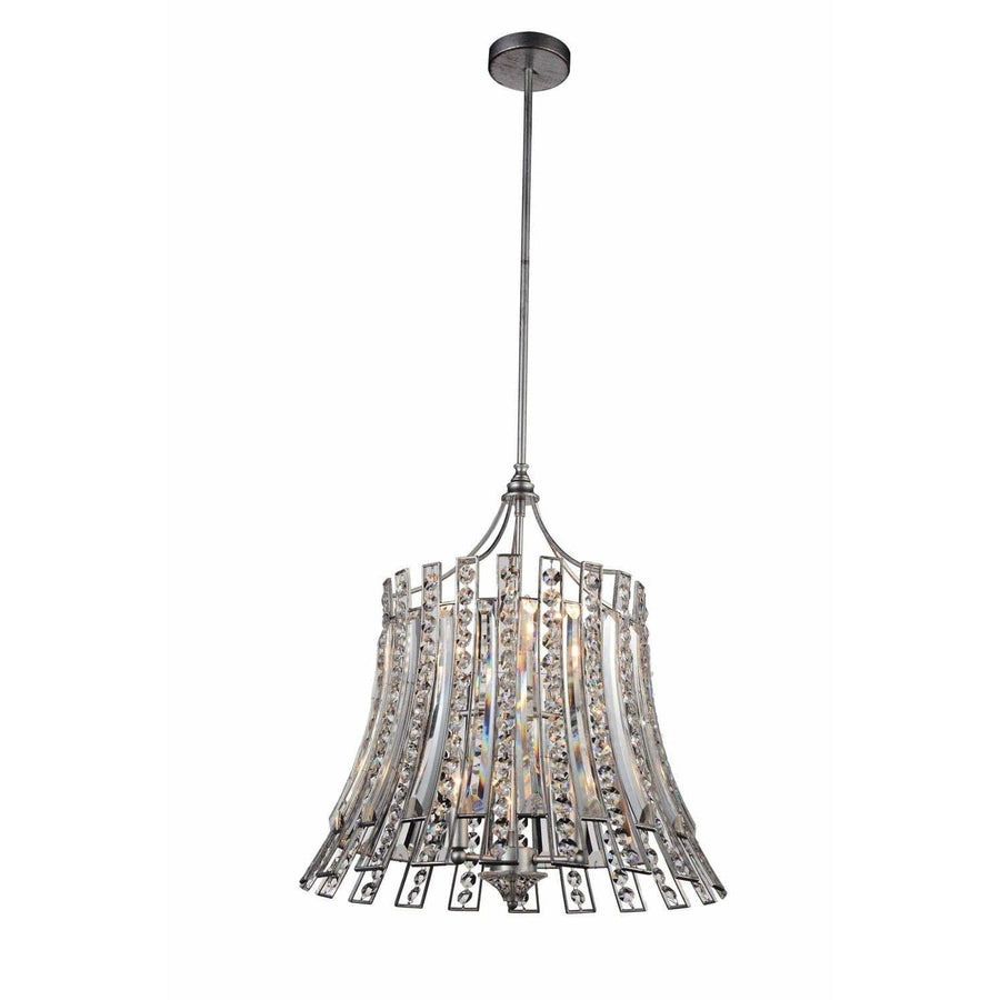 CWI Lighting Chandeliers Antique Forged Silver / K9 Clear Nile 8 Light Drum Shade Chandelier with Antique Forged Silver finish by CWI Lighting 5683P21-8-190