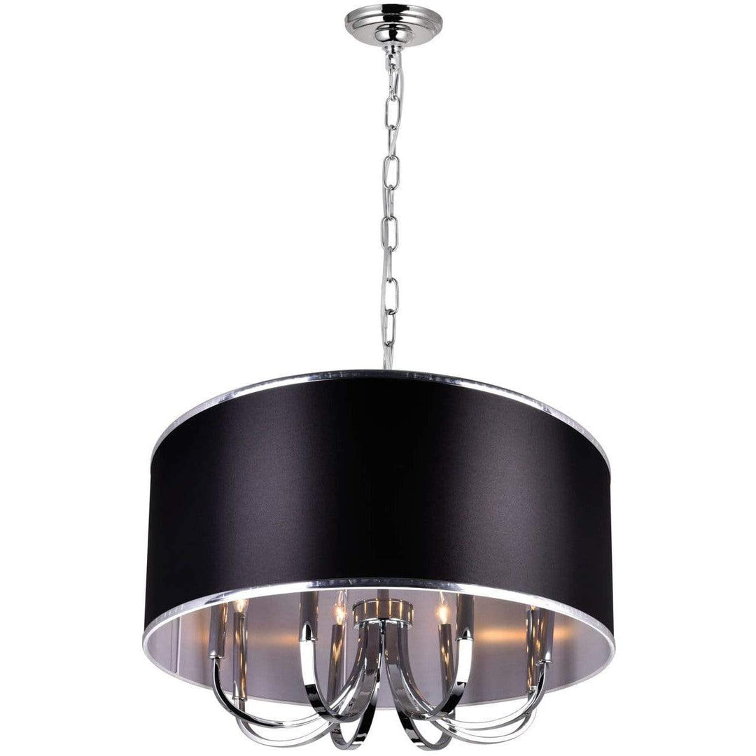 CWI Lighting Chandeliers Chrome Orchid 8 Light Drum Shade Chandelier with Chrome finish by CWI Lighting 9848P30-8-601 (Black)