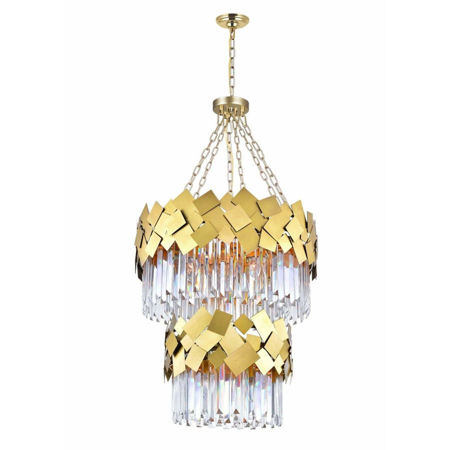 CWI Lighting Chandeliers Medallion Gold / K9 Clear Panache 10 Light Down Chandelier with Medallion Gold Finish by CWI Lighting 1100P24-10-169
