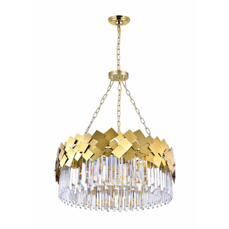 CWI Lighting Chandeliers Medallion Gold / K9 Clear Panache 8 Light Down Chandelier with Medallion Gold Finish by CWI Lighting 1100P32-8-169