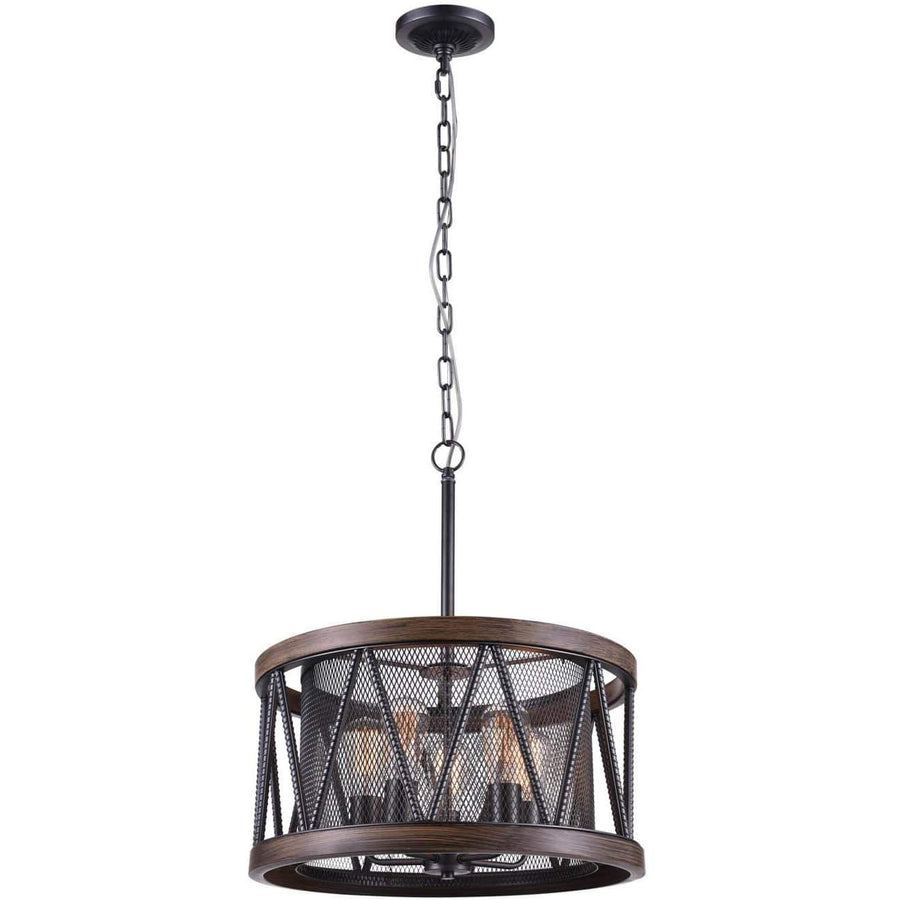CWI Lighting Chandeliers Pewter Parsh 5 Light Drum Shade Chandelier with Pewter finish by CWI Lighting 9954P20-5-101