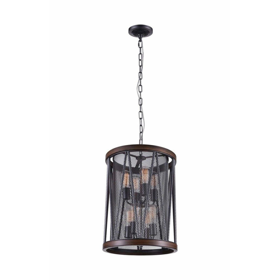 CWI Lighting Chandeliers Pewter Parsh 8 Light Drum Shade Chandelier with Pewter finish by CWI Lighting 9954P16-8-101