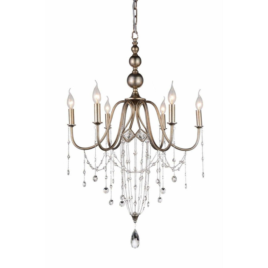 CWI Lighting Chandeliers Speckled Nickel / K9 Clear Pembina 6 Light Up Chandelier with Speckled Nickel finish by CWI Lighting 9840P25-6-161