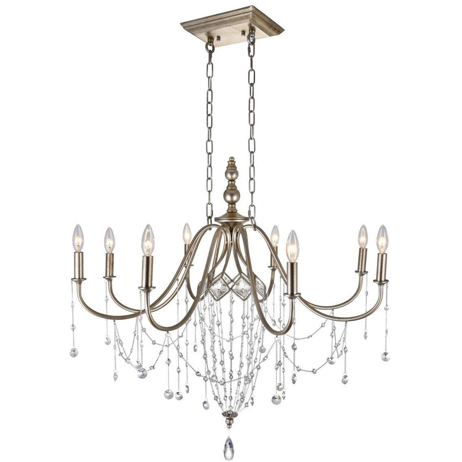 CWI Lighting Chandeliers Speckled Nickel / K9 Clear Pembina 8 Light Up Chandelier with Speckled Nickel finish by CWI Lighting 9840P36-8-161