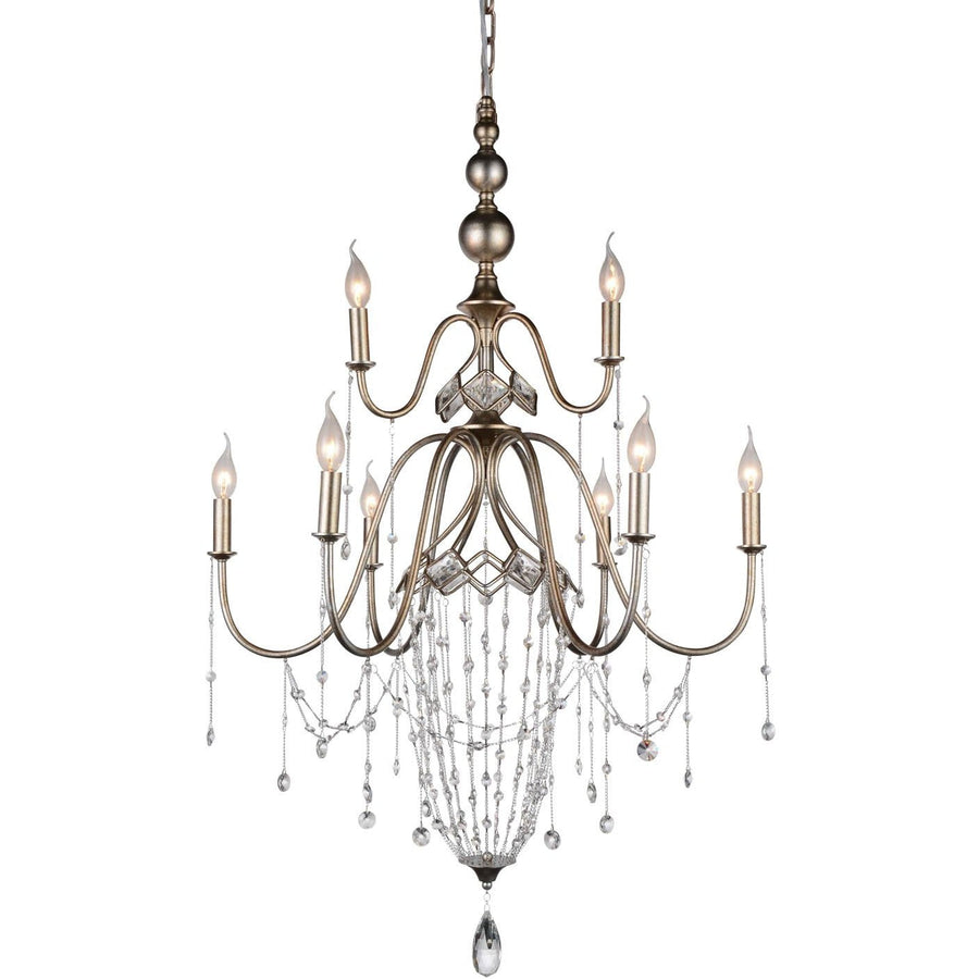 CWI Lighting Chandeliers Speckled Nickel / K9 Clear Pembina 9 Light Up Chandelier with Speckled Nickel finish by CWI Lighting 9840P31-9-161