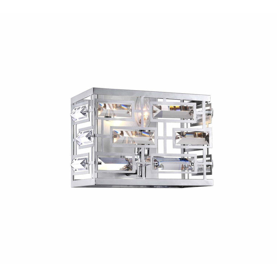 CWI Lighting Bathroom Lighting Chrome / K9 Clear Petia 1 Light Vanity Light with Chrome finish by CWI Lighting 9975W9-1-601