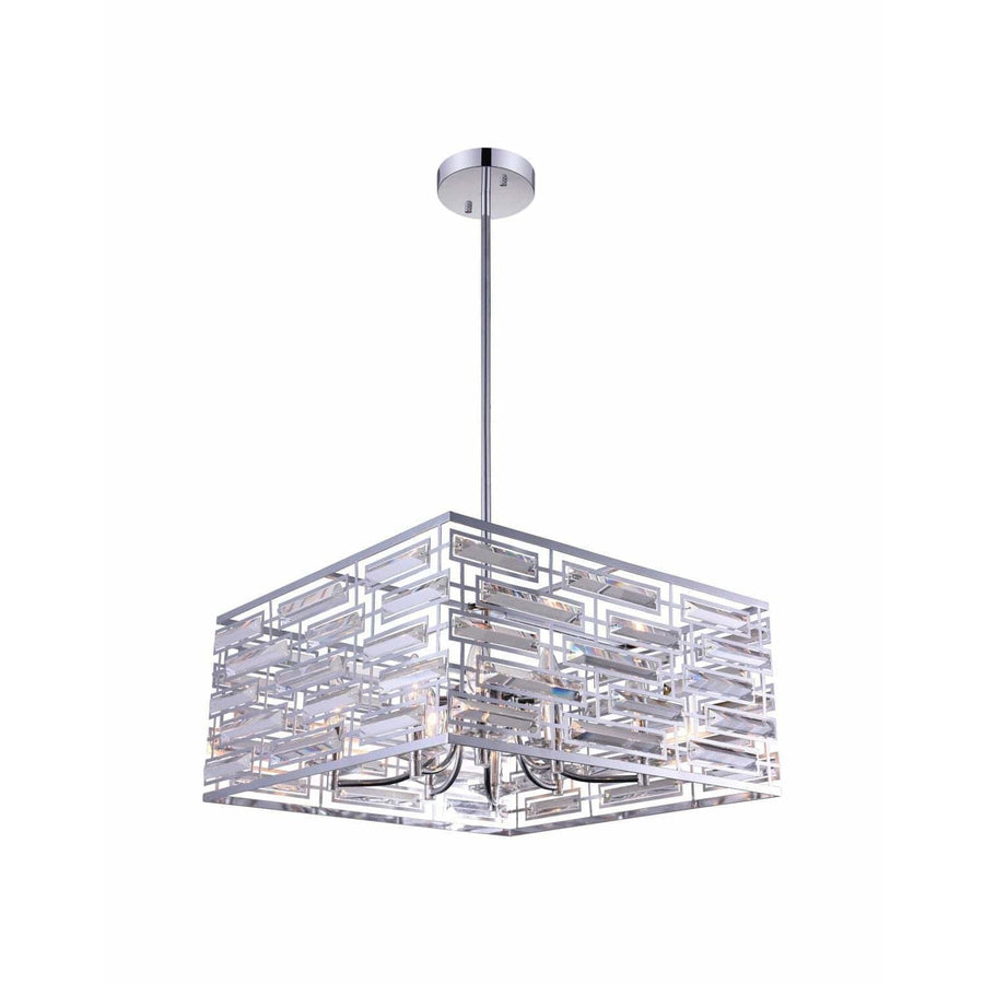 CWI Lighting Chandeliers Chrome / K9 Clear Petia 8 Light Drum Shade Chandelier with Chrome finish by CWI Lighting 9975P21-8-601