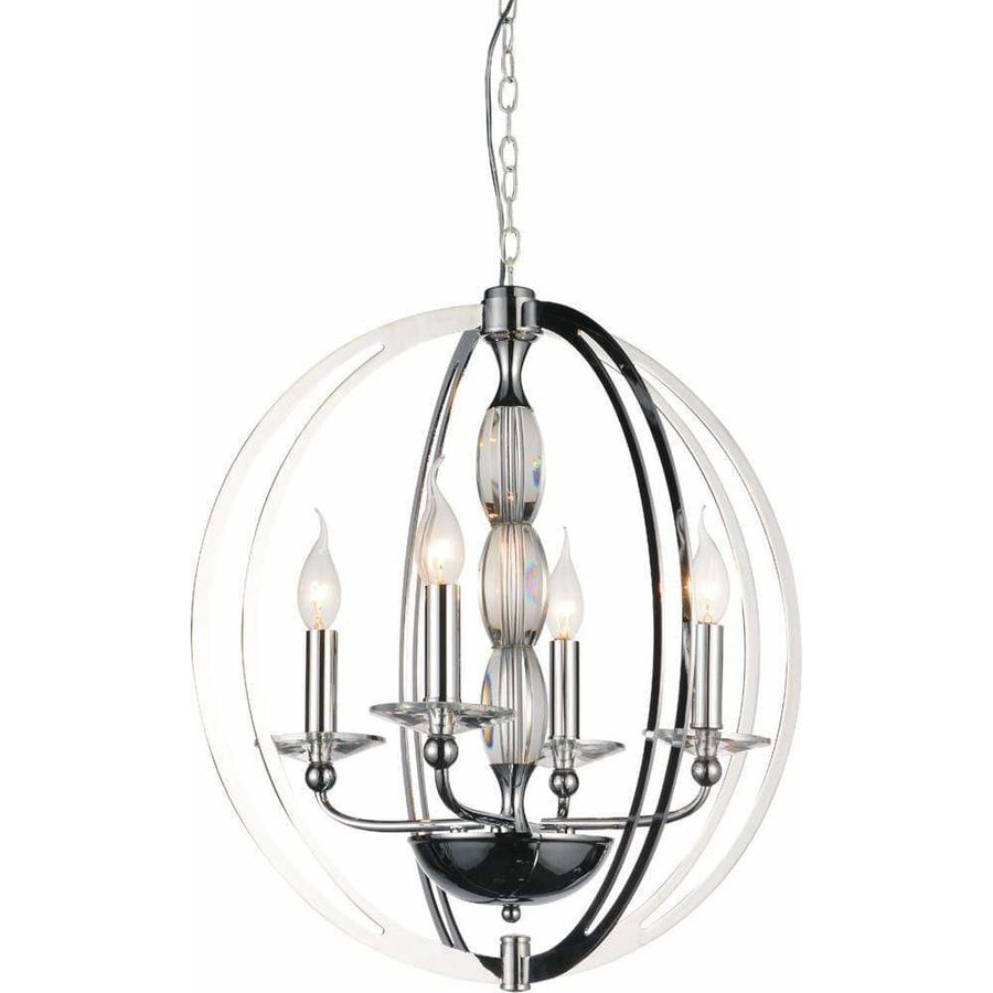 CWI Lighting Chandeliers Chrome Pheonix 4 Light Up Chandelier with Chrome finish by CWI Lighting 9849P22-4-601 (Clear)-A