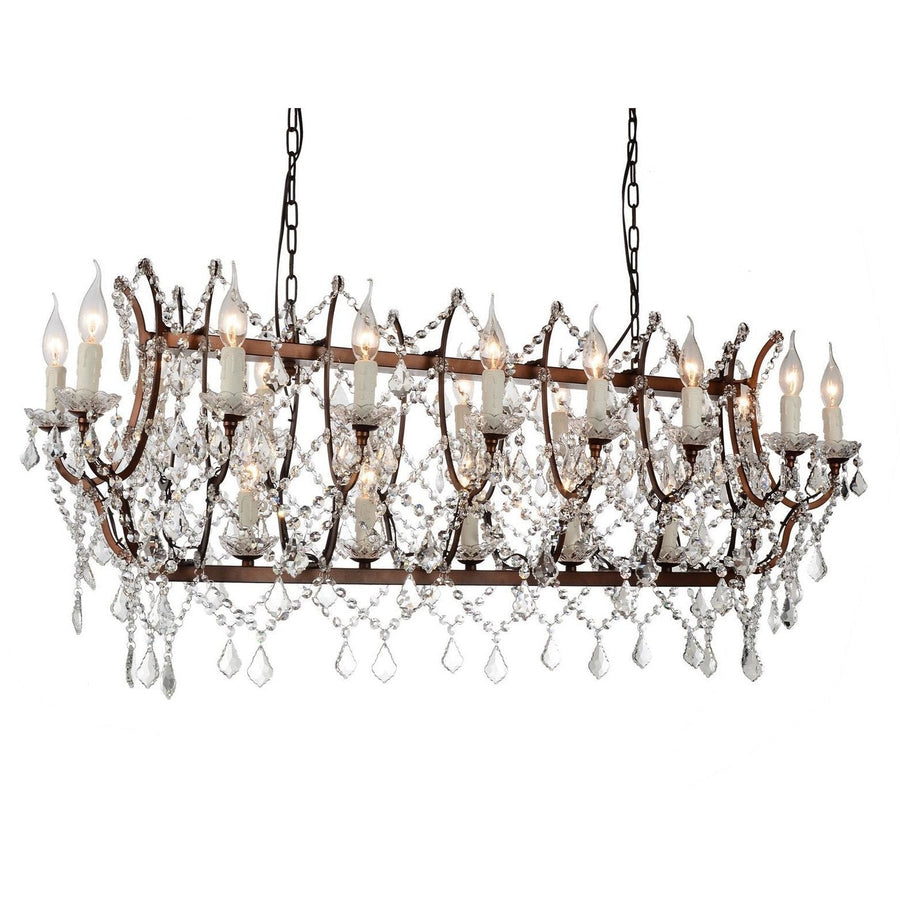 CWI Lighting Chandeliers Light Brown / K9 Clear Phraya 21 Light Up Chandelier with Light Brown finish by CWI Lighting 9910P49-21-199