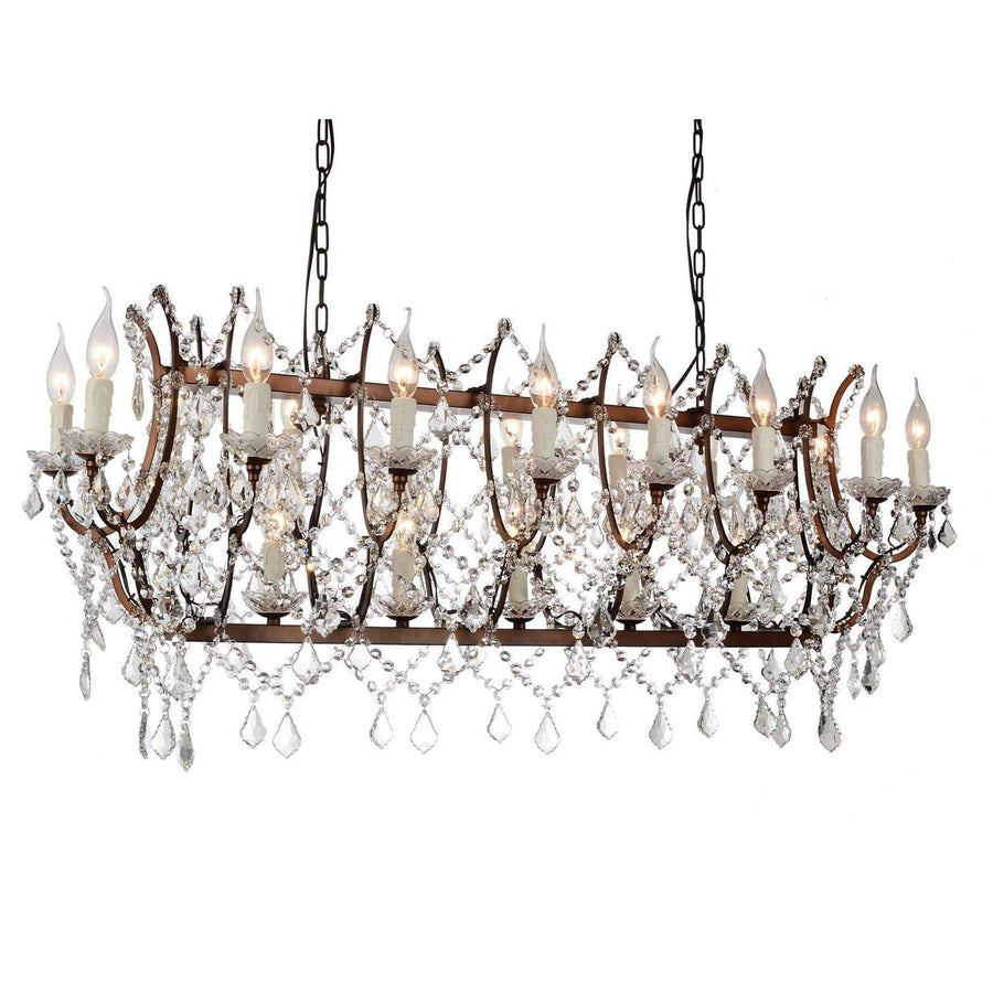 CWI Lighting Chandeliers Light Brown / K9 Clear Phraya 24 Light Up Chandelier with Light Brown finish by CWI Lighting 9910P58-24-199