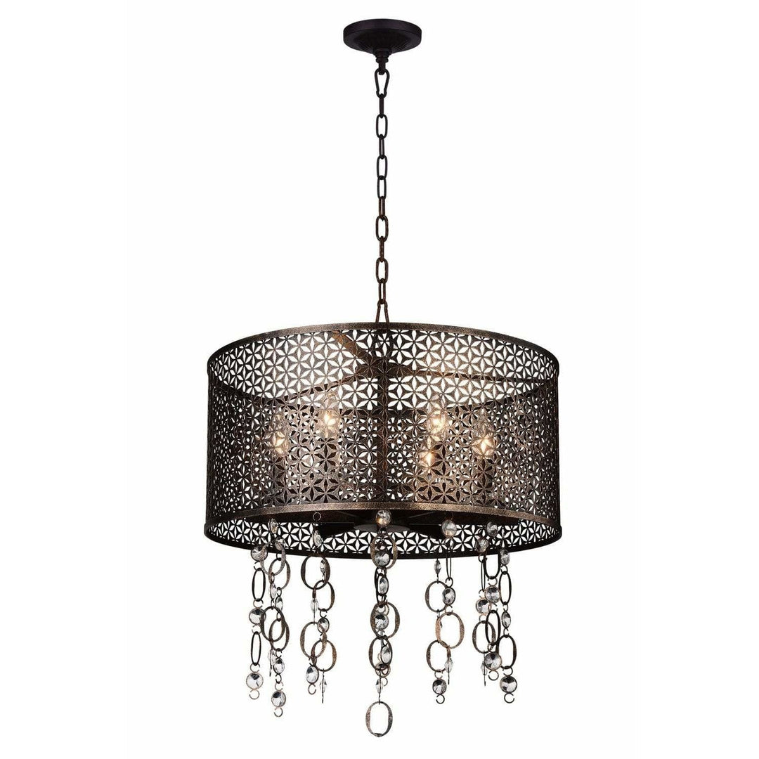 CWI Lighting Chandeliers Golden Bronze / K9 Clear Pollett 6 Light Up Chandelier with Golden Bronze finish by CWI Lighting 9901P20-6-185
