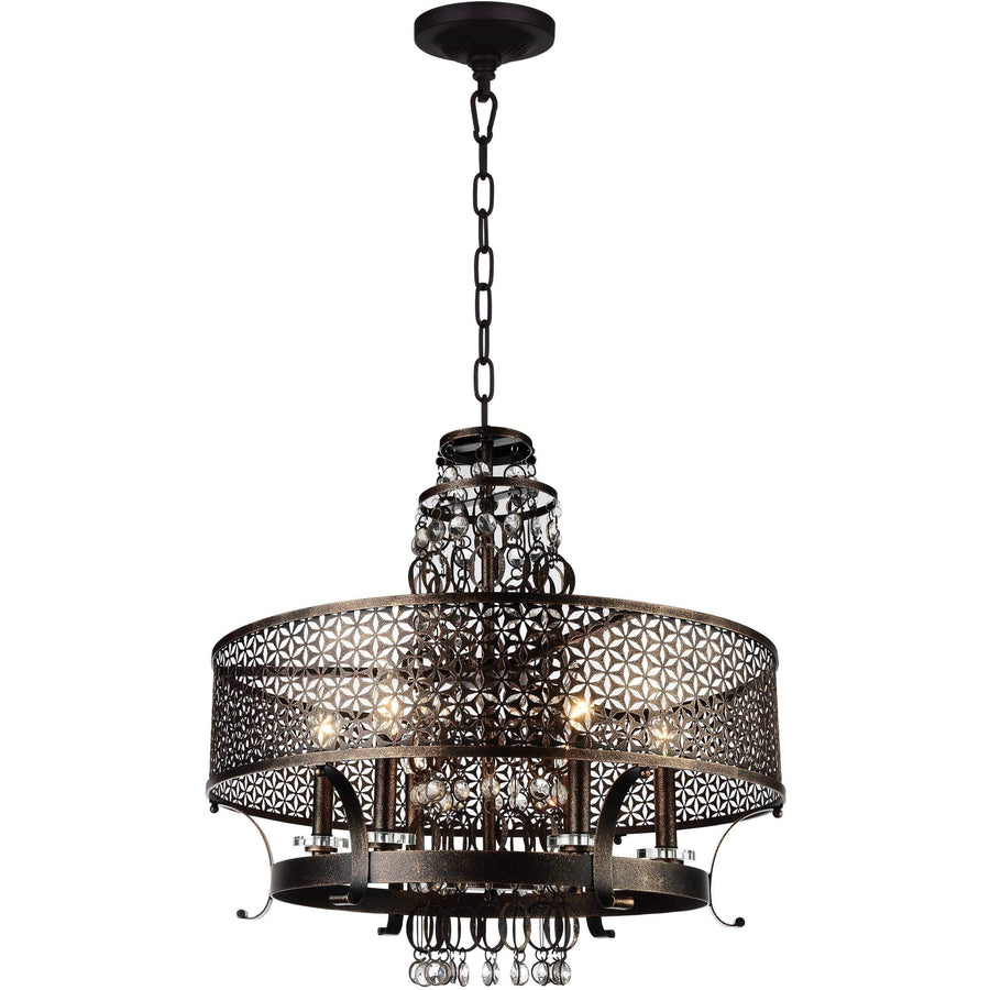 CWI Lighting Chandeliers Golden Bronze / K9 Clear Pollett 6 Light Up Chandelier with Golden Bronze finish by CWI Lighting 9901P24-6-185