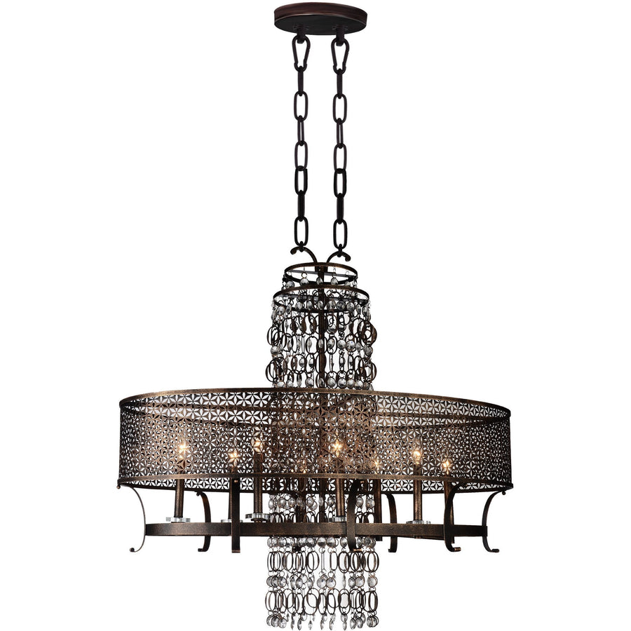 CWI Lighting Chandeliers Golden Bronze / K9 Clear Pollett 8 Light Up Chandelier with Golden Bronze finish by CWI Lighting 9901P42-8-185