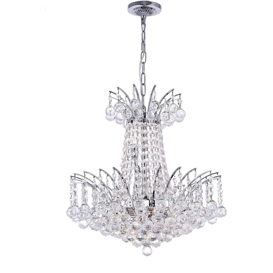 CWI Lighting Chandeliers Chrome / K9 Clear Posh 11 Light Down Chandelier with Chrome finish by CWI Lighting 8010P20C