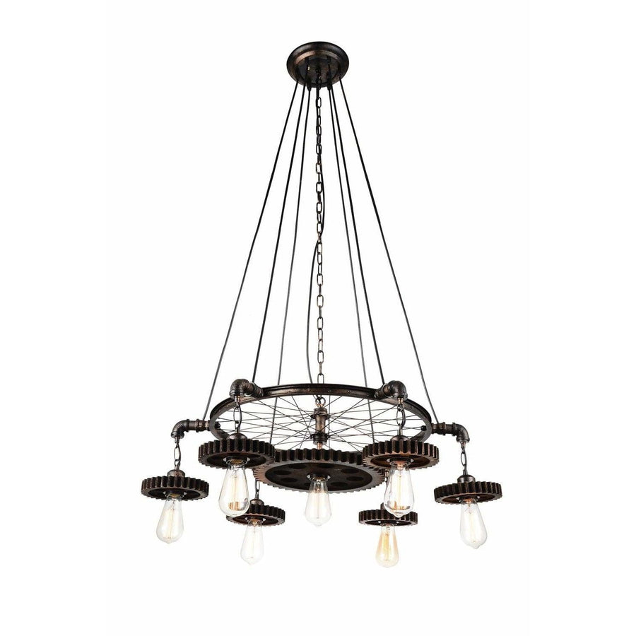 CWI Lighting Chandeliers Blackened Copper Prado 7 Light Down Chandelier with Blackened Copper finish by CWI Lighting 9723P35-7-211