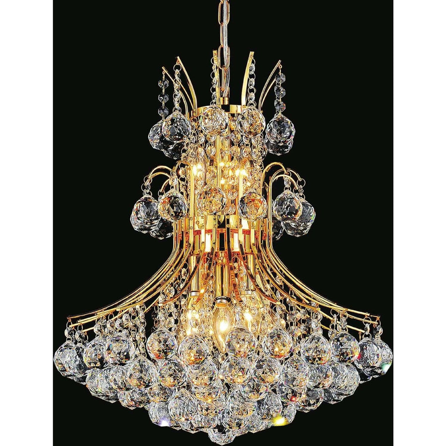 CWI Lighting Chandeliers Gold / K9 Clear Princess 10 Light Down Chandelier with Gold finish by CWI Lighting 8012P24G