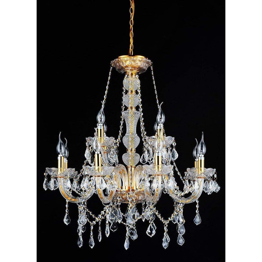 CWI Lighting Chandeliers Gold / K9 Clear Princeton 12 Light Down Chandelier with Gold finish by CWI Lighting 8023P30G