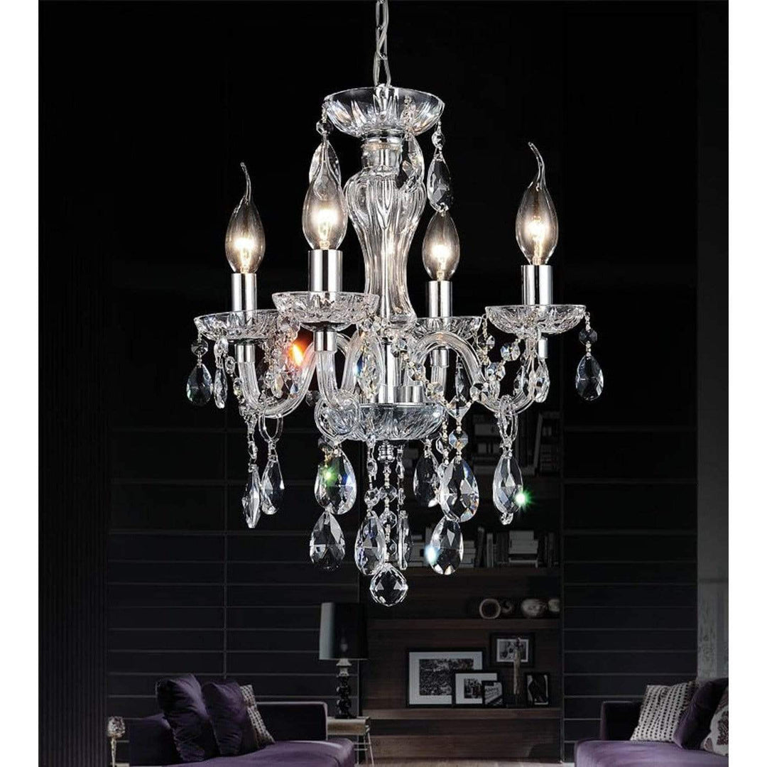 CWI Lighting Chandeliers Chrome / K9 Clear Princeton 4 Light Up Chandelier with Chrome finish by CWI Lighting 8273P14C-4 (clear)
