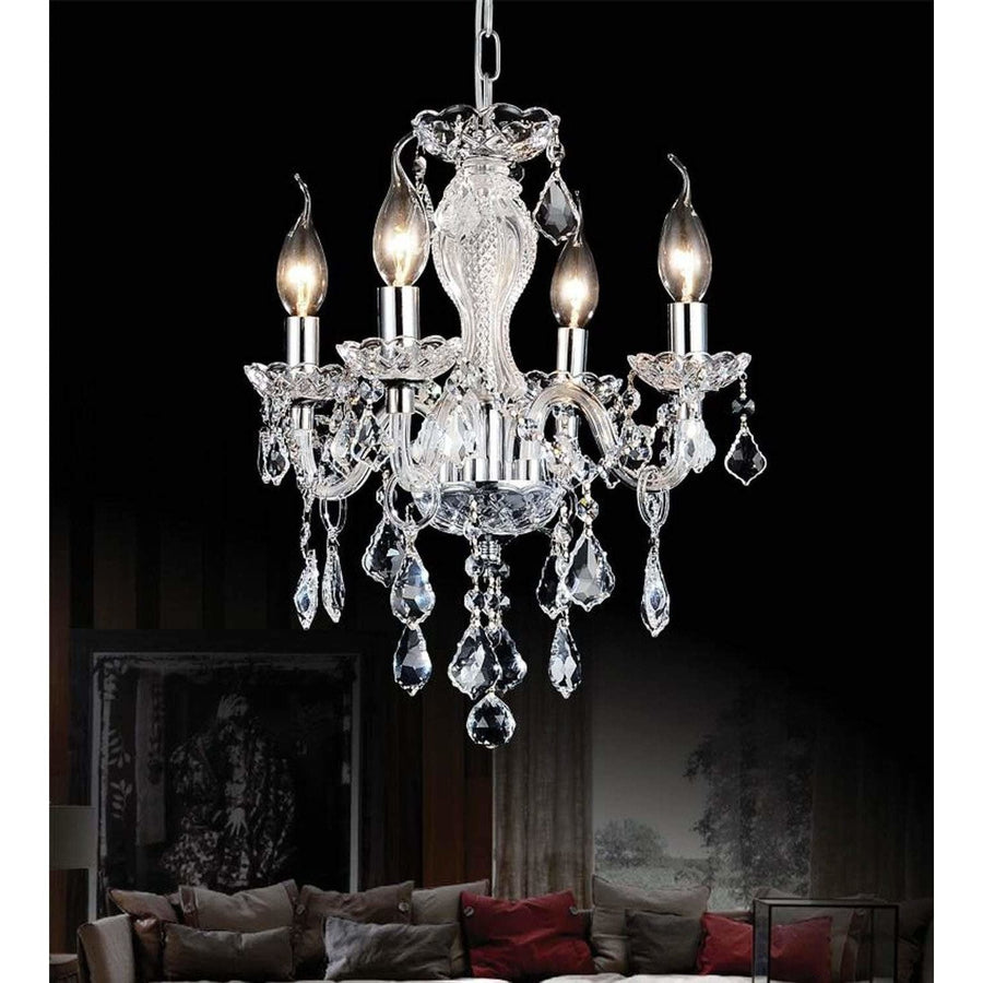 CWI Lighting Chandeliers Chrome / K9 Clear Princeton 4 Light Up Chandelier with Chrome finish by CWI Lighting 8275P14C-4 (Clear)