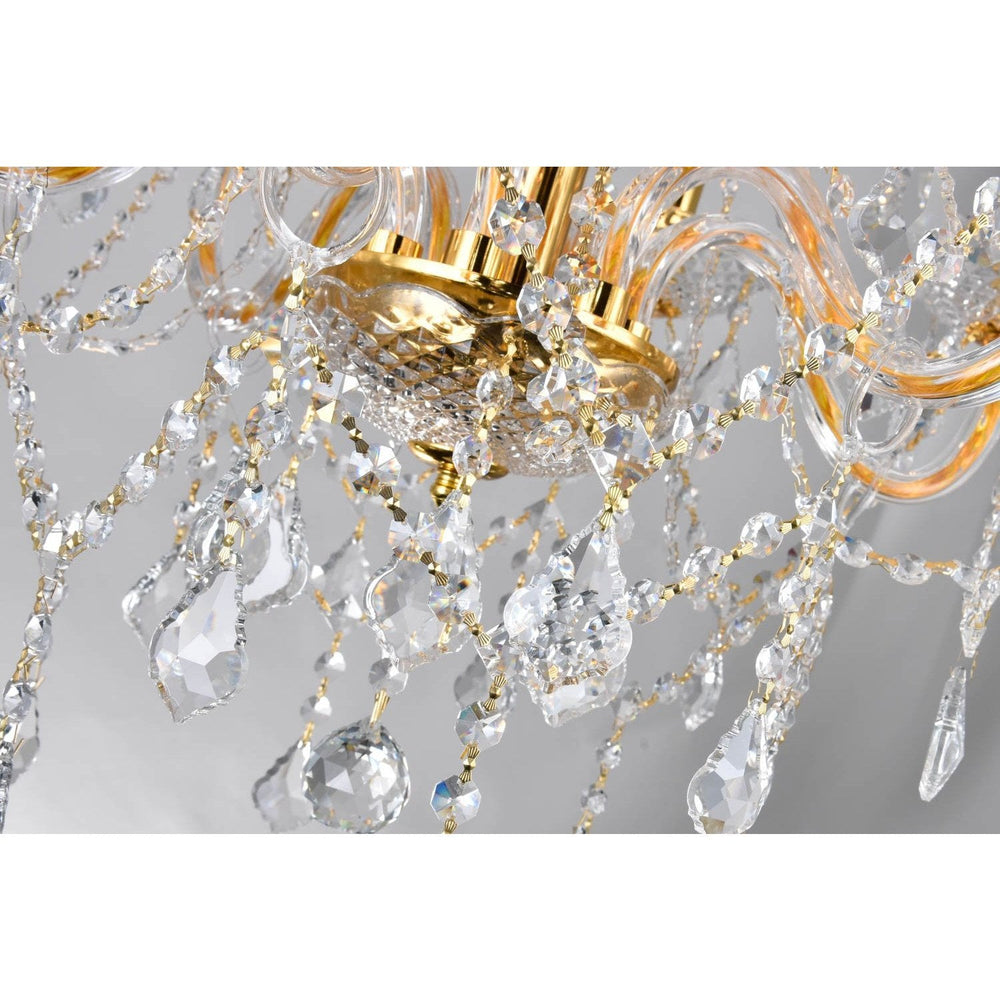 CWI Lighting Chandeliers Gold / K9 Clear Princeton 6 Light Down Chandelier with Gold finish by CWI Lighting 8023P24G-6