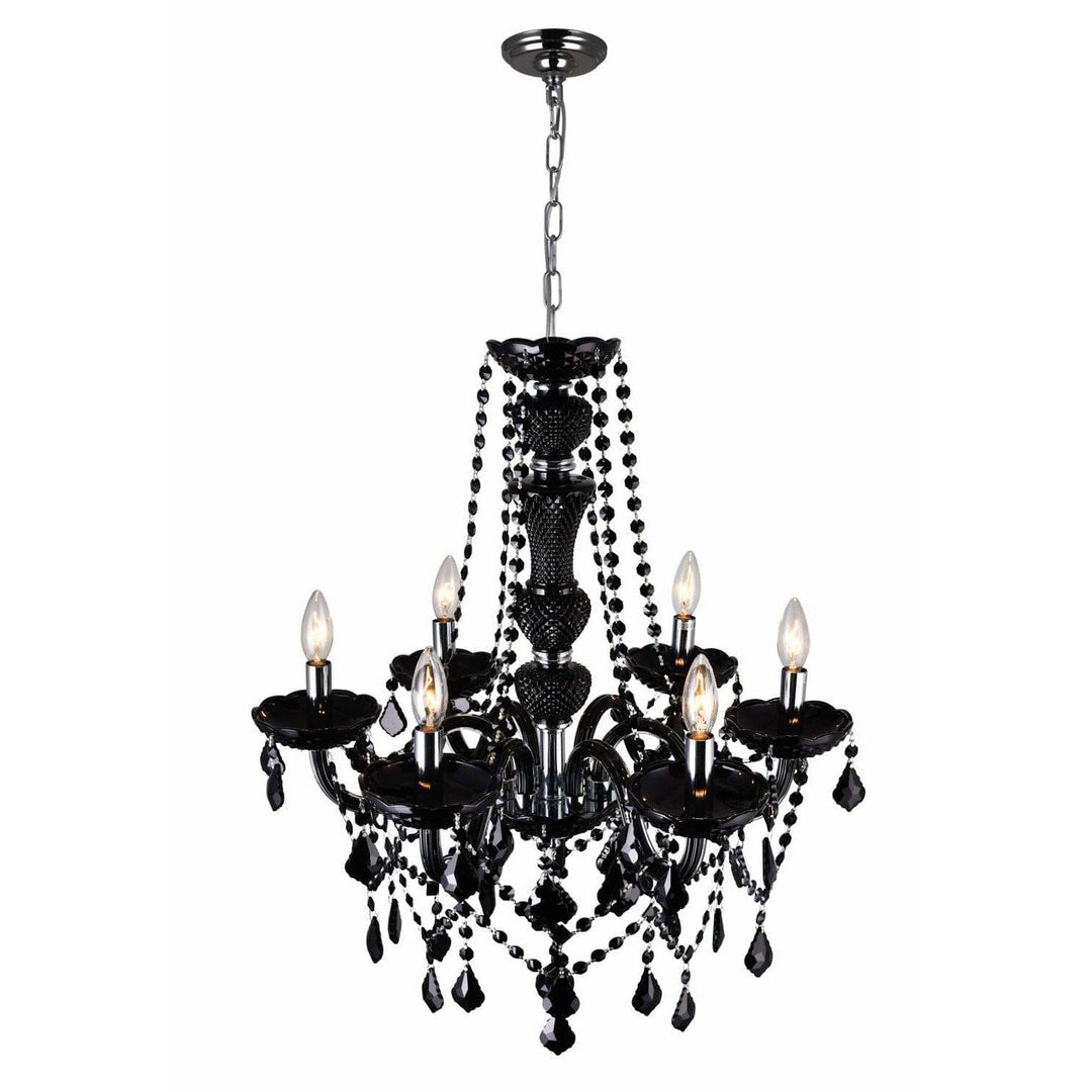 CWI Lighting Chandeliers Chrome / K9 Clear Princeton 6 Light Up Chandelier with Chrome finish by CWI Lighting 8268P22C-6-B