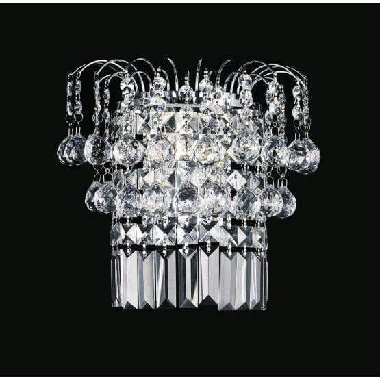 CWI Lighting Wall Sconces Chrome / K9 Clear Prism 2 Light Wall Sconce with Chrome finish by CWI Lighting 8021W11C