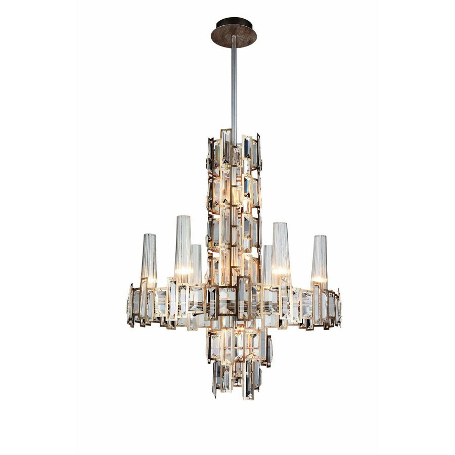 CWI Lighting Chandeliers Champagne / K9 Clear Quida 12 Light Down Chandelier with Champagne finish by CWI Lighting 9903P24-12-193