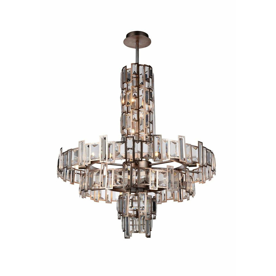 CWI Lighting Chandeliers Champagne / K9 Clear Quida 18 Light Down Chandelier with Champagne finish by CWI Lighting 9903P30-18-193