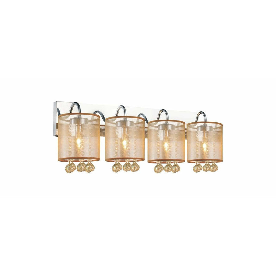 CWI Lighting Wall Sconces Chrome / K9 Champagne Radiant 4 Light Wall Sconce with Chrome Finish by CWI Lighting 5062W24C-4 (Chp + G)